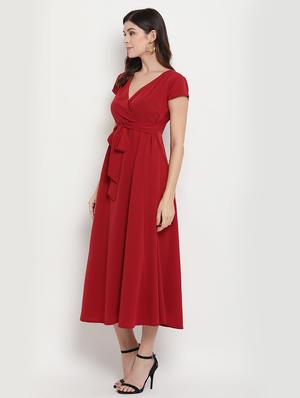 tie front flared dress - 17256340 - Standard Image - 2