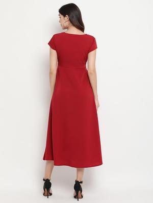 tie front flared dress - 17256340 - Standard Image - 3