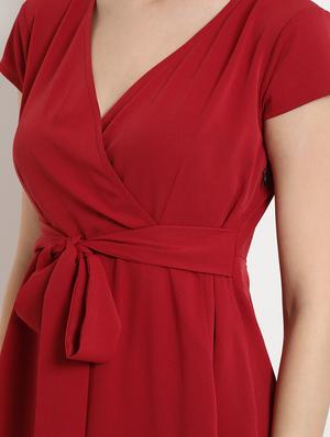 tie front flared dress - 17256340 - Standard Image - 4
