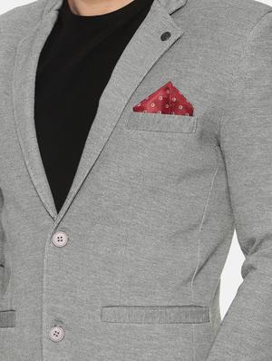 grey solid single breasted casual blazer - 17257081 - Standard Image - 5