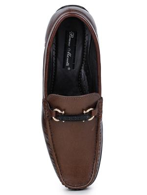 brown leather slip on loafers - 17257090 - Standard Image - 4