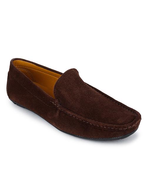 brown suede slip on loafers - 17257104 - Standard Image - 1