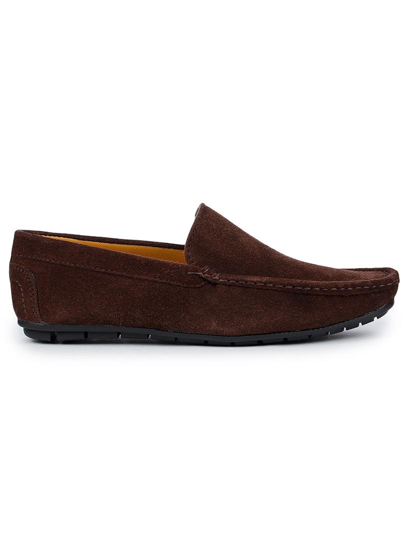 brown suede slip on loafers - 17257104 - Zoom Image - 2