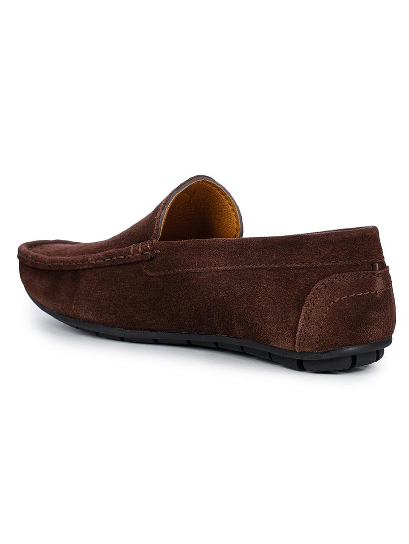 brown suede slip on loafers - 17257104 - Zoom Image - 3