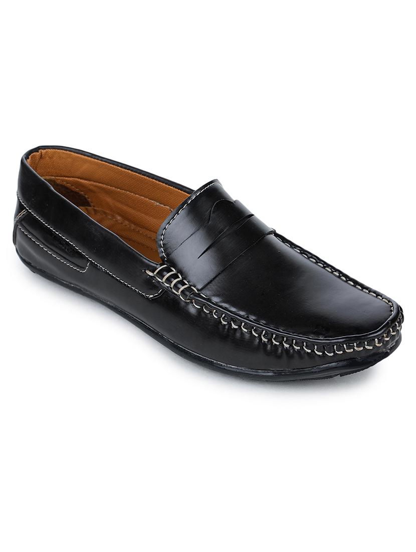 black synthetic slip on loafers - 17257106 - Zoom Image - 1