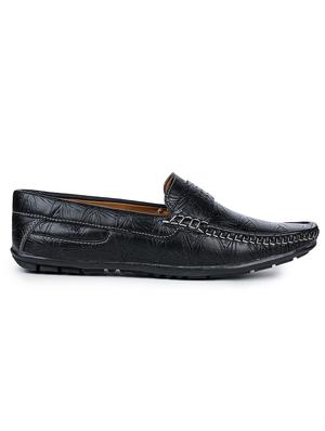 black synthetic slip on loafers - 17257114 - Standard Image - 2