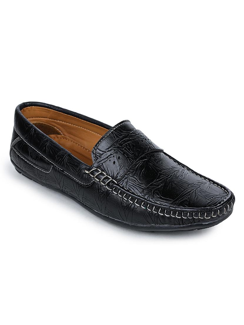 black synthetic slip on loafers - 17257114 - Zoom Image - 1