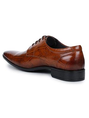 tan leather laceup derbies - 17257123 - Standard Image - 3