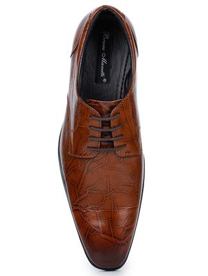 tan leather laceup derbies - 17257123 - Standard Image - 4