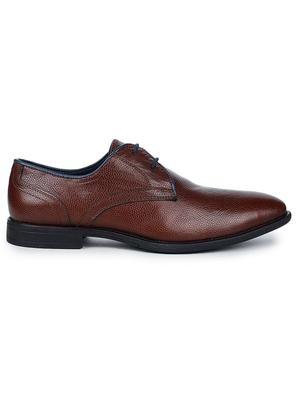brown leather laceup derbies - 17257125 - Standard Image - 2