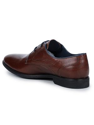 brown leather laceup derbies - 17257125 - Standard Image - 3