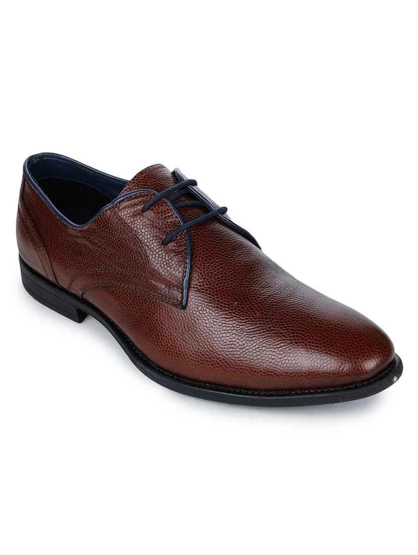 brown leather laceup derbies - 17257125 - Zoom Image - 1