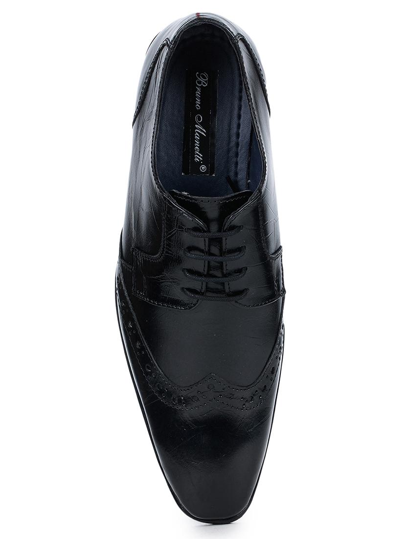black leather laceup derbies - 17257129 - Zoom Image - 4