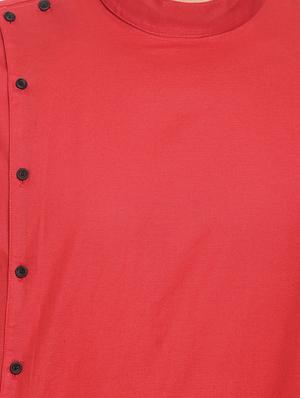 red solid asymmetric kurta - 17257604 - Standard Image - 5