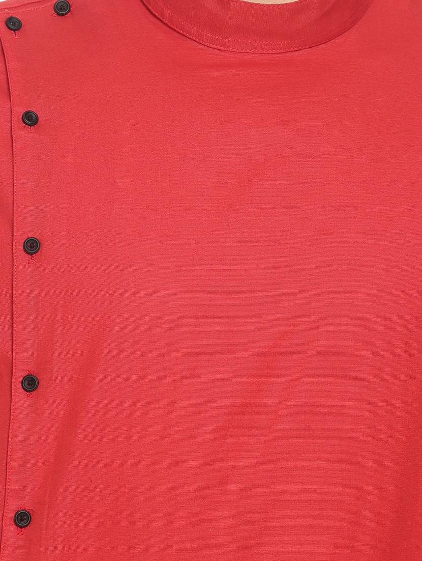 red solid asymmetric kurta - 17257604 - Zoom Image - 5