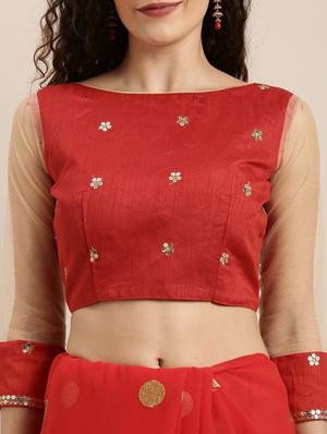 ruffle embroidered saree with blouse - 17257803 - Standard Image - 3