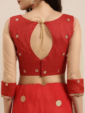 ruffle embroidered saree with blouse - 17257803 - Standard Image - 4