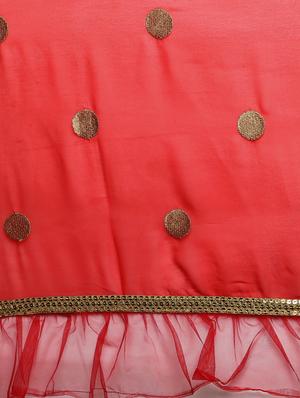 ruffle embroidered saree with blouse - 17257803 - Standard Image - 5