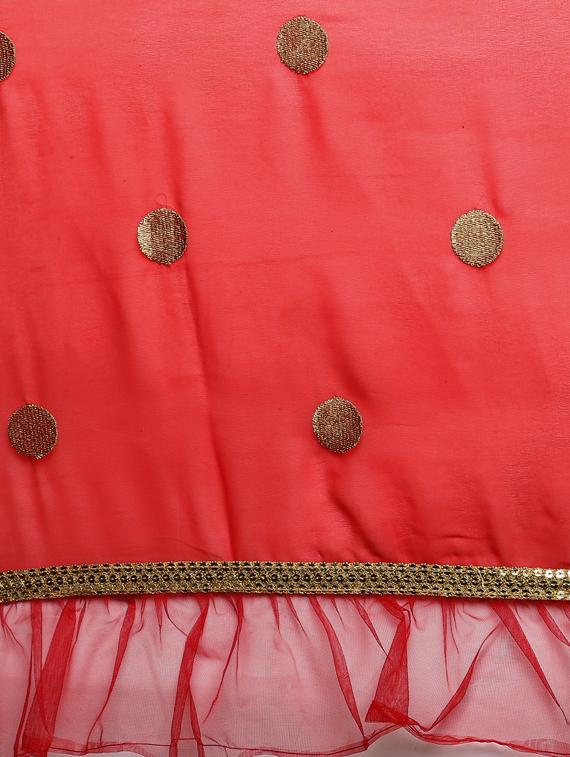 ruffle embroidered saree with blouse - 17257803 - Zoom Image - 5