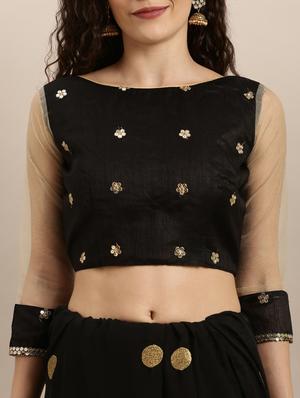 ruffle embroidered saree with blouse - 17257805 - Standard Image - 3