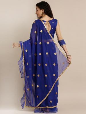 ruffle embroidered saree with blouse - 17257806 - Standard Image - 2