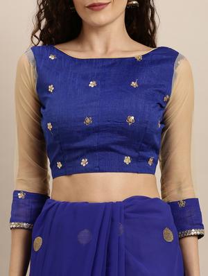 ruffle embroidered saree with blouse - 17257806 - Standard Image - 3