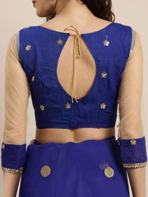 ruffle embroidered saree with blouse - 17257806 - Standard Image - 4