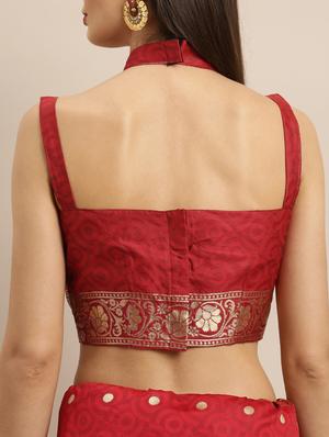 self design banarasi saree with blouse - 17257810 - Standard Image - 4