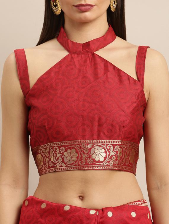 self design banarasi saree with blouse - 17257810 - Zoom Image - 3