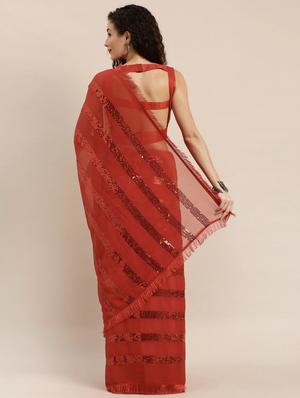 fringes fusion saree with blouse - 17257827 - Standard Image - 2