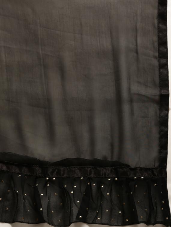 solid bordered saree with blouse - 17257832 - Zoom Image - 5