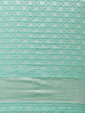 turquoise silk banarasi saree with blouse - 17257894 - Standard Image - 5