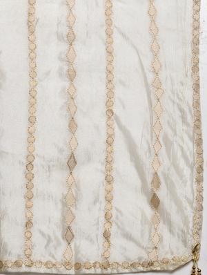 off-white gota work dupatta - 17258028 - Standard Image - 4