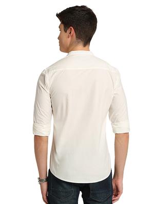 white solid casual shirt - 17258157 - Standard Image - 3