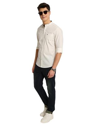 white solid casual shirt - 17258157 - Standard Image - 4