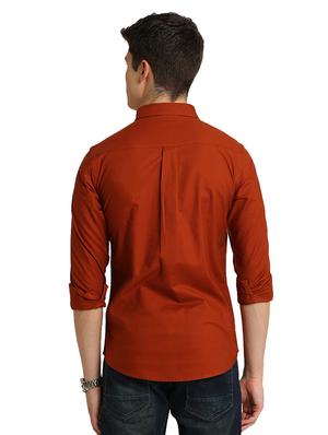 rust solid casual shirt - 17258165 - Standard Image - 3