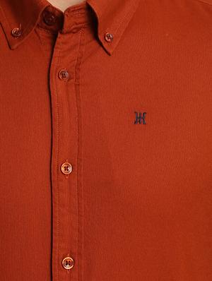 rust solid casual shirt - 17258165 - Standard Image - 5