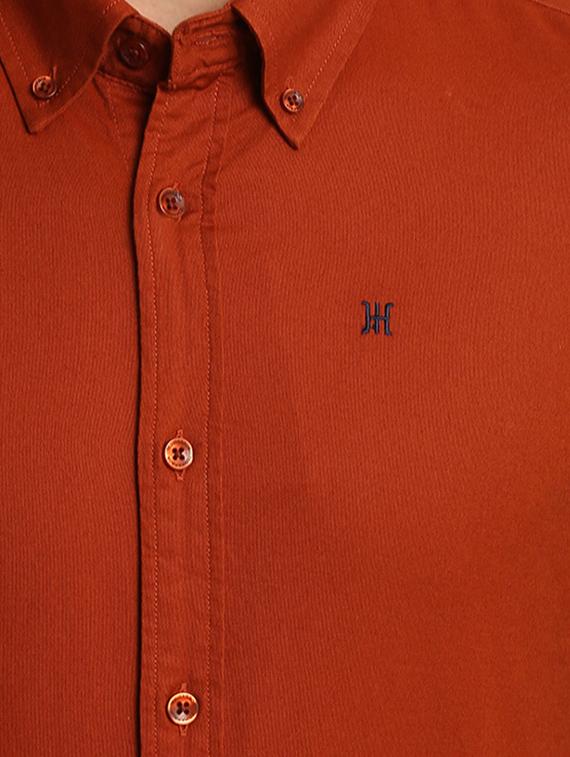 rust solid casual shirt - 17258165 - Zoom Image - 5