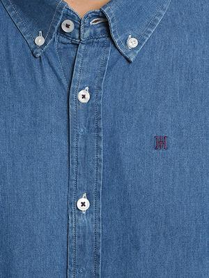blue solid casual shirt - 17258169 - Standard Image - 5