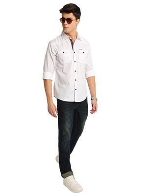 white solid casual shirt - 17258184 - Standard Image - 4