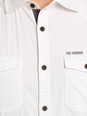white solid casual shirt - 17258184 - Standard Image - 5