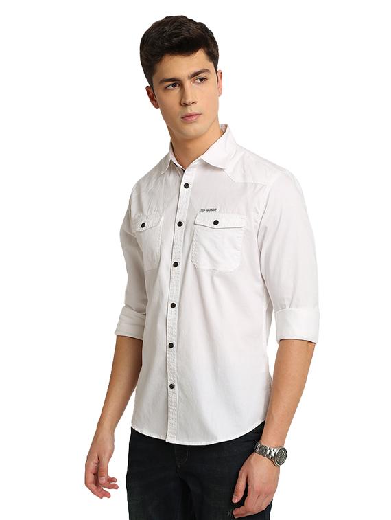 white solid casual shirt - 17258184 - Zoom Image - 2