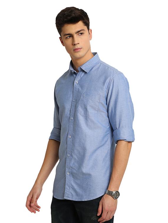 blue solid casual shirt - 17258188 - Zoom Image - 2