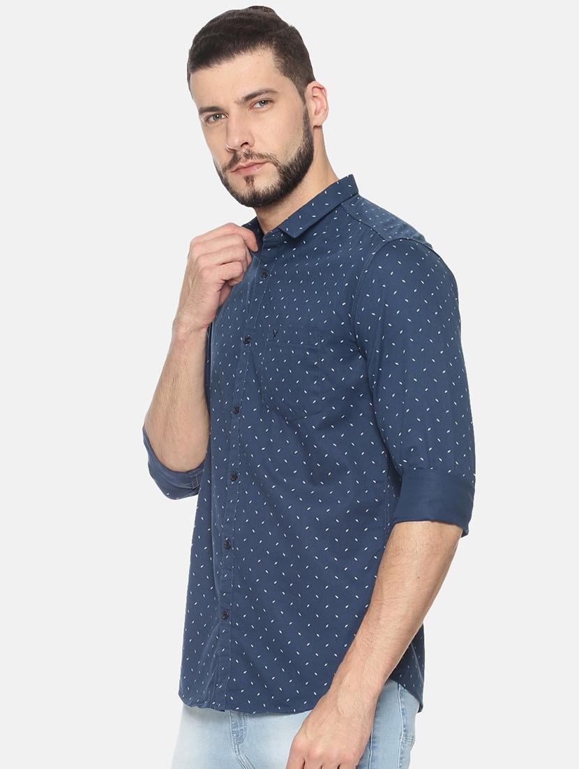navy blue printed casual shirt - 17258301 - Zoom Image - 2