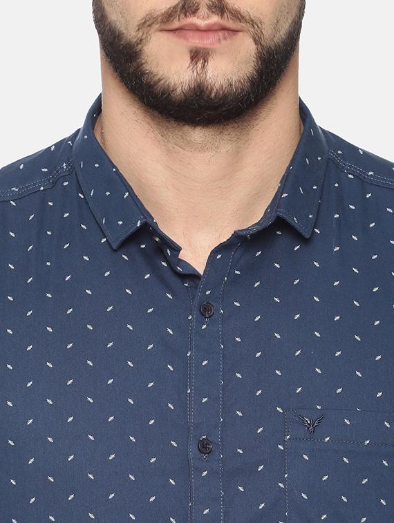 navy blue printed casual shirt - 17258301 - Zoom Image - 5
