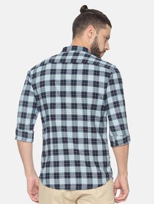 blue checkered casual shirt - 17258303 - Standard Image - 3