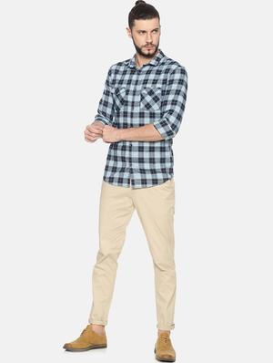 blue checkered casual shirt - 17258303 - Standard Image - 4