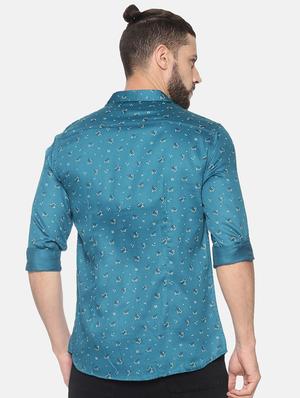 blue printed casual shirt - 17258313 - Standard Image - 3