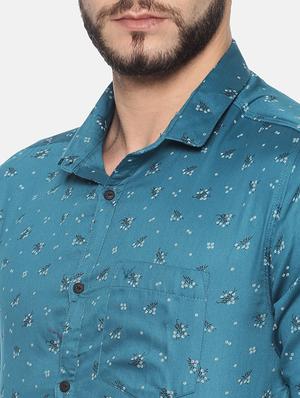 blue printed casual shirt - 17258313 - Standard Image - 5