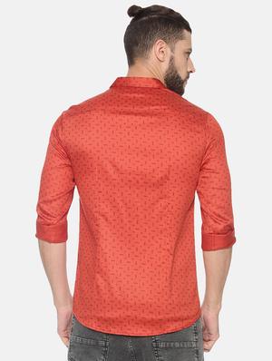 orange printed casual shirt - 17258317 - Standard Image - 3